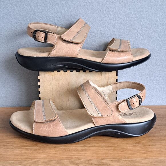 Women SAS Women’s 7.5 Dawn Tan Leather Nudu Slingback Comfort Sandals USA Made Shoes